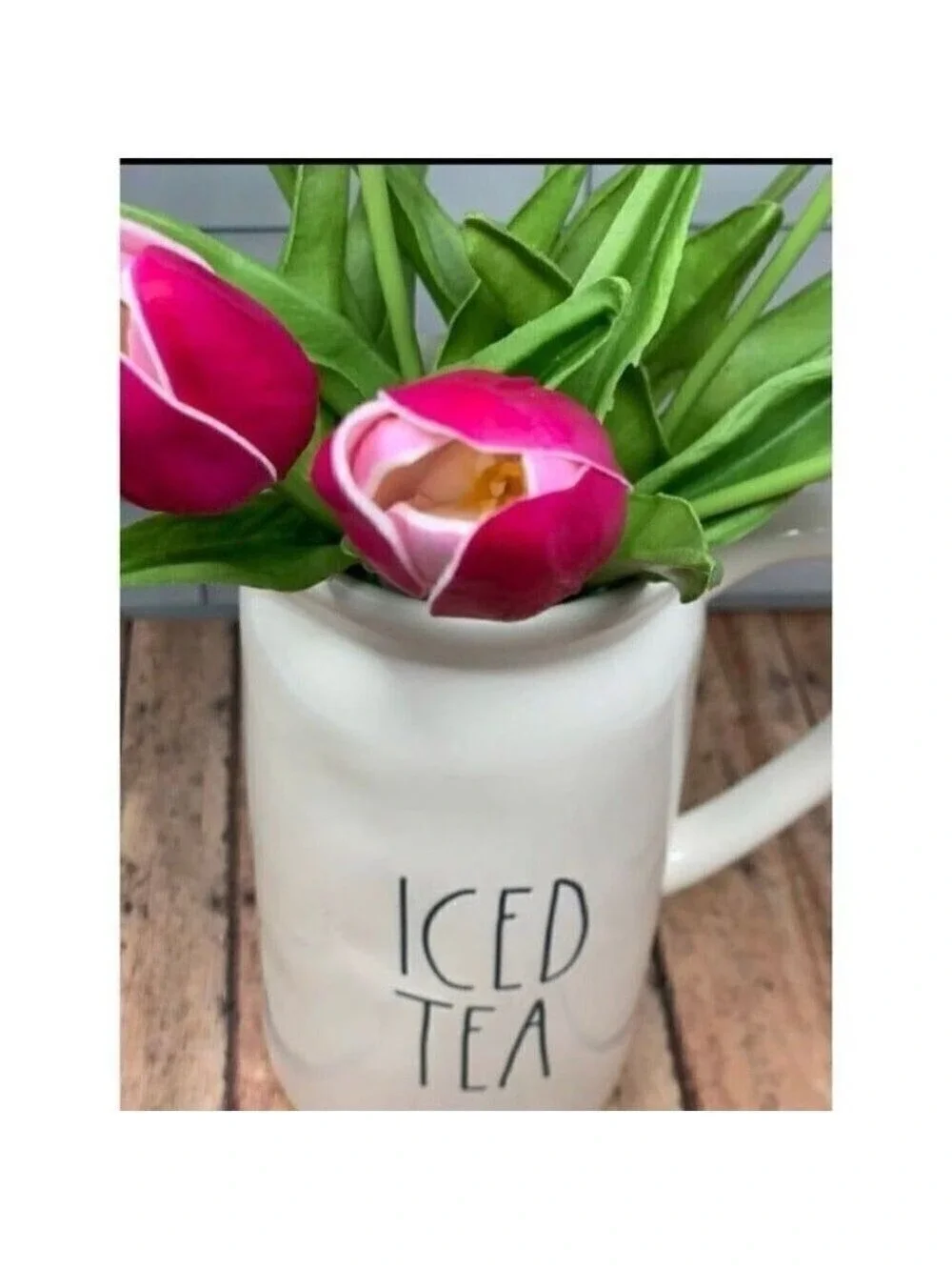 Farmhouse Artificial Pink Tulips 14 Inch Realistic Bundle Of 10 Fake Mom Gift